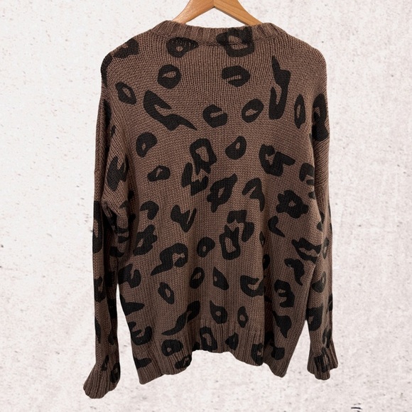 Wooden Ships Brown Leopard Print Sweater - Picture 2 of 4